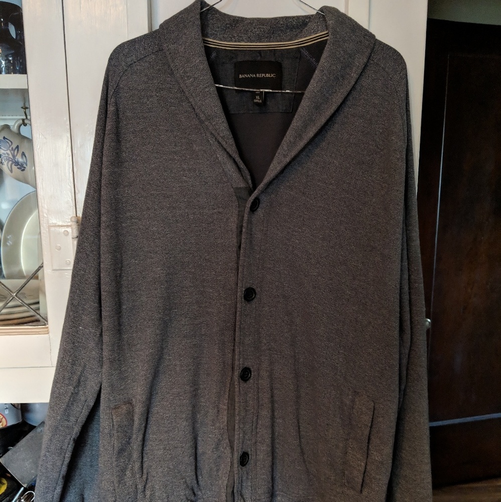 Banana Republic Men's XL Tall Grey Cardigan